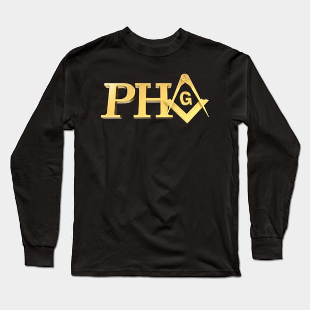 Prince Hall Mason PHA Masonic Freemason Long Sleeve T-Shirt by Master Mason Made